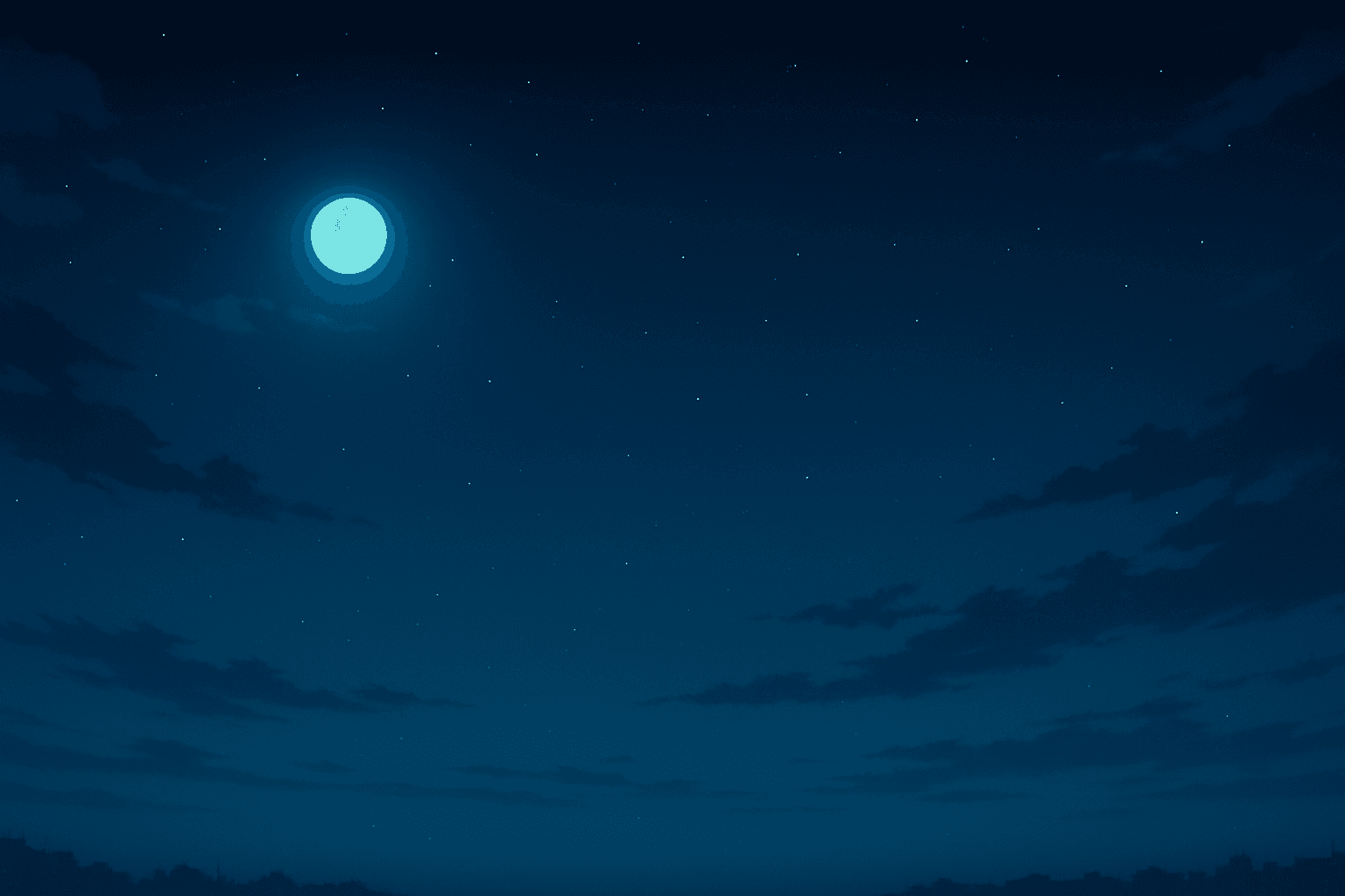 Starry anime night sky with subtle clouds